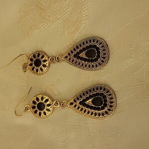 Gold & Black drip earrings